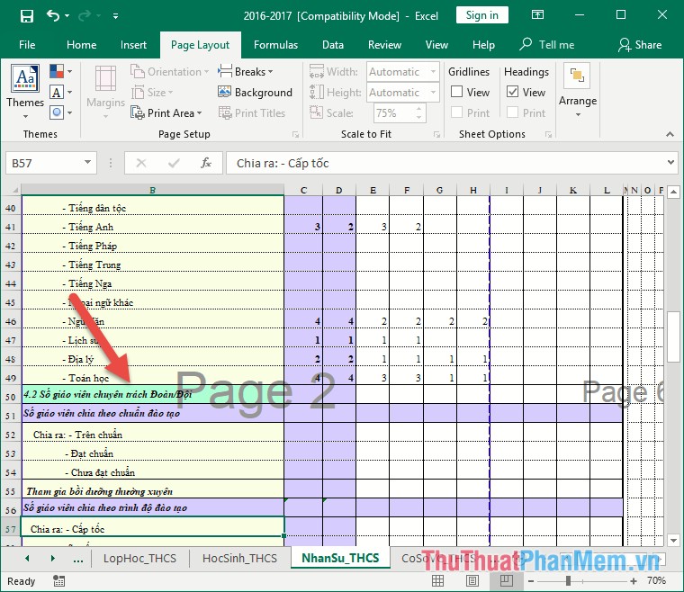 Cách tạo ngắt trang và bỏ ngắt trang trong Excel