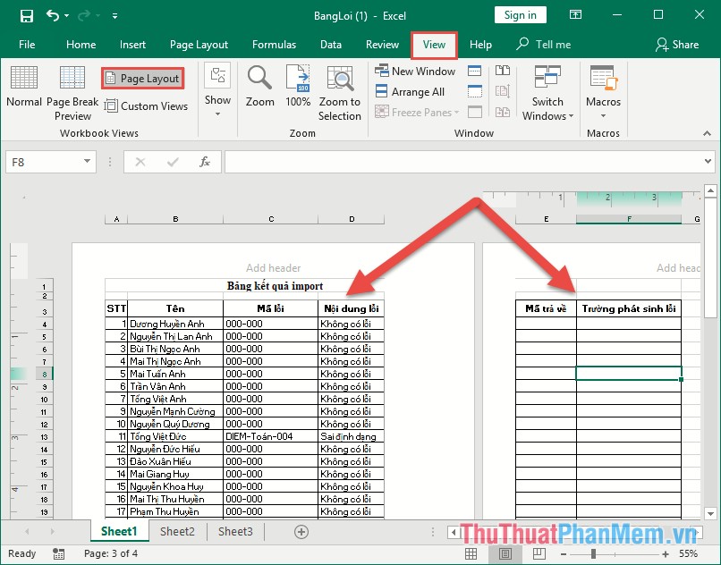 Cách tạo ngắt trang và bỏ ngắt trang trong Excel
