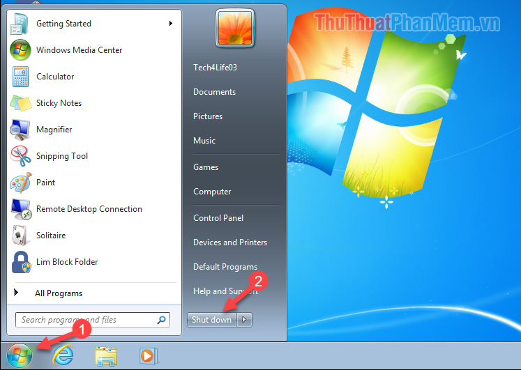 Các cách tắt máy tính trên Windows 10, Windows 7