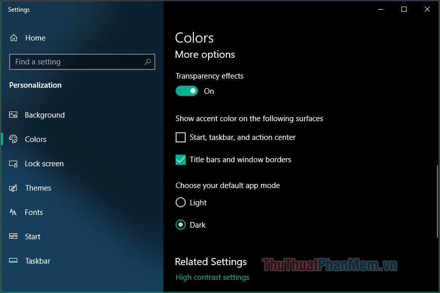 Cách bật, kích hoạt giao diện tối Dark Mode trên Windows 10