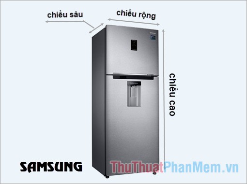 Kích thước tủ lạnh thông dụng của Samsung, Hitachi, LG, Toshiba, Panasonic