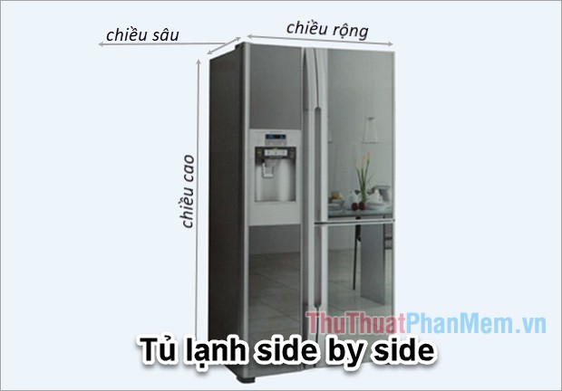 Kích thước tủ lạnh chuẩn (loại 1 cánh, 2 cánh, tủ lạnh mini)