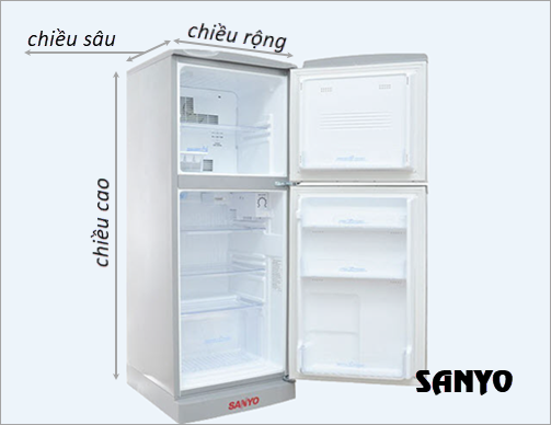 Kích thước tủ lạnh thông dụng của Samsung, Hitachi, LG, Toshiba, Panasonic