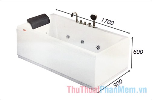 Kích thước bồn tắm chuẩn, thông dụng (bồn tắm nằm, bồn tắm đứng, loại nhỏ, Toto, Inax)