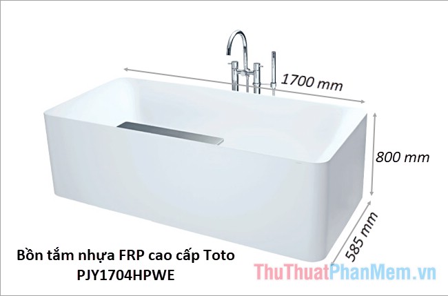 Kích thước bồn tắm nằm tiêu chuẩn, thông dụng (bồn tắm Toto, Inax...)