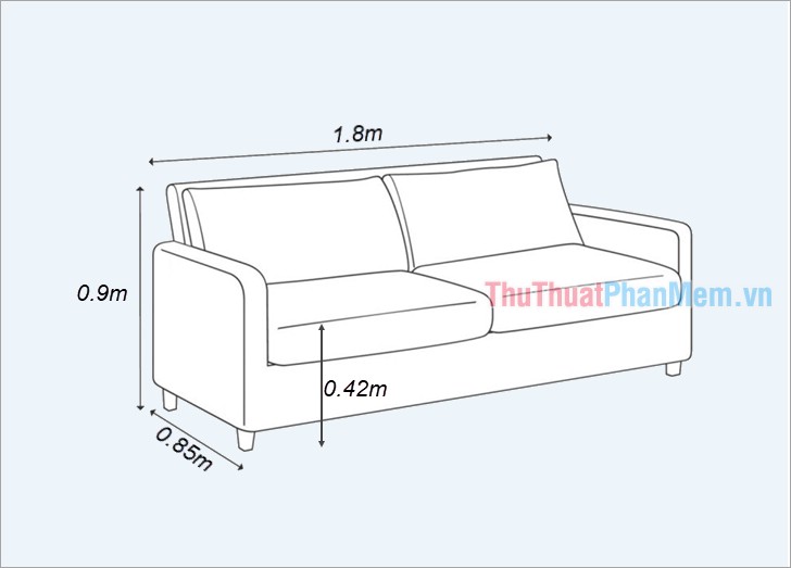 Kích thước ghế sofa chuẩn, thông dụng (ghế sofa, sofa chữ L)