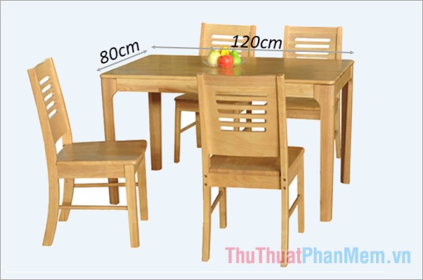 Kích thước bàn ăn tiêu chuẩn, thông dụng (bàn ăn 4 người, 6 người, 8 người, 6 ghế, 8 ghế)