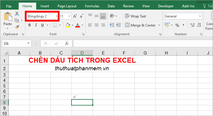 Cách chèn dấu tick vào Word và Excel nhanh chóng