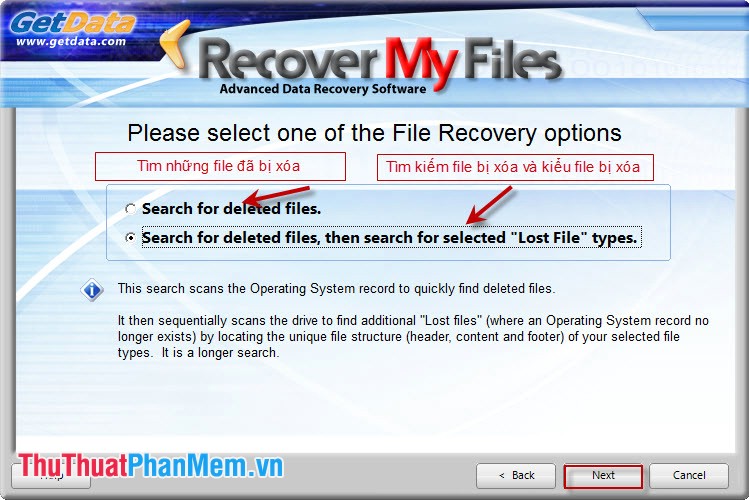 Khôi phục dữ liệu đã mất bằng phần mềm Recover My Files 3