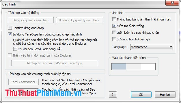 Giao diện bằng tiếng Việt