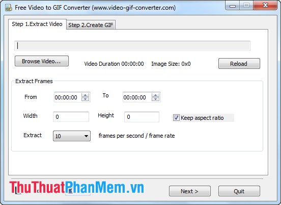 Giao diện Free Video to GIF Converter