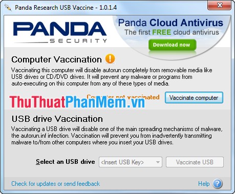 Giao diện tiêm chủng Panda USB