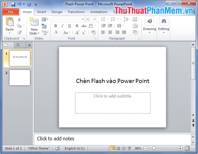 Hướng dẫn chèn flash vào PowerPoint