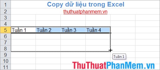 Copy dữ liệu trong Excel 3
