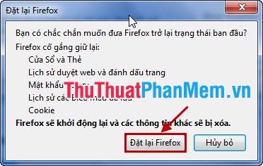 Đặt lại Firefox 2