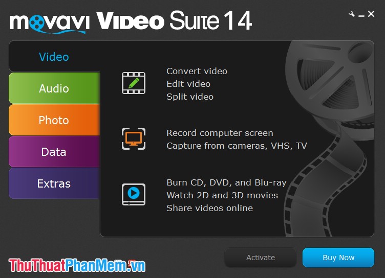 Giao diện Movavi Video Suite
