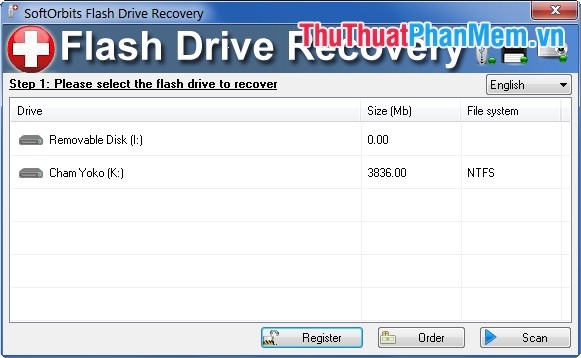 Giao diện SoftOrbits Flash Drive Recovery 