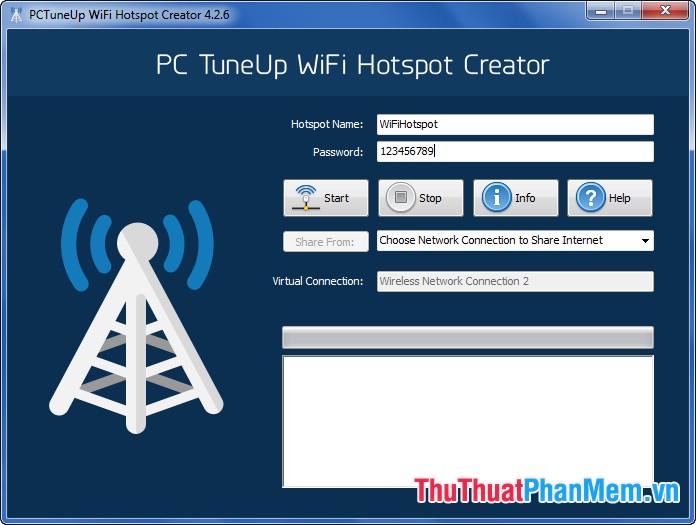 Giao diện Free Wifi Hotspot Creator