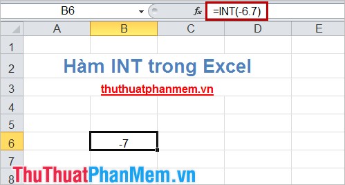 Hàm INT trong Excel 3
