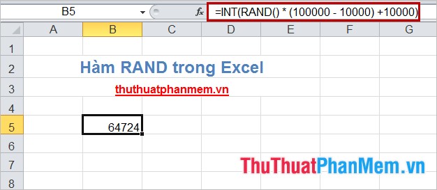Hàm RAND trong Excel 3