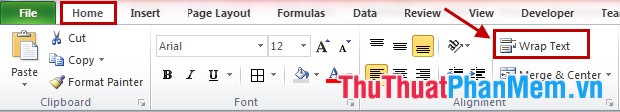 Cách xuống dòng trong một ô Excel 2