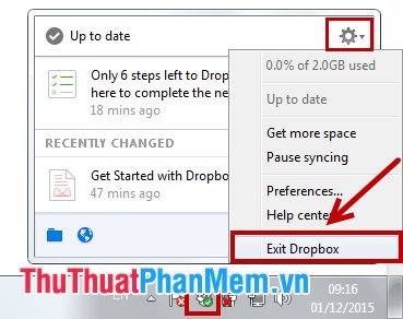 Đăng xuất khỏi Dropbox