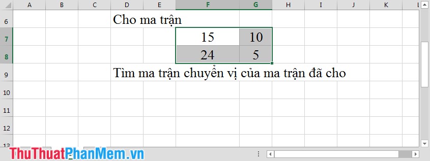 Làm thế nào để chuyển vị một ma trận trong Excel?
