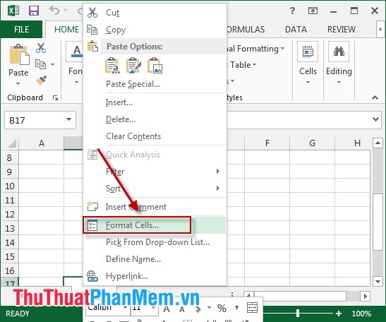 Cách định dạng dữ liệu trong Excel