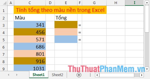 Tính toán theo màu nền của ô cell trong Excel