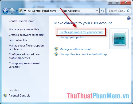 Creat a password for your account
