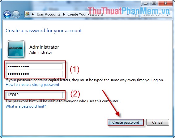 Tạo một mật khẩu