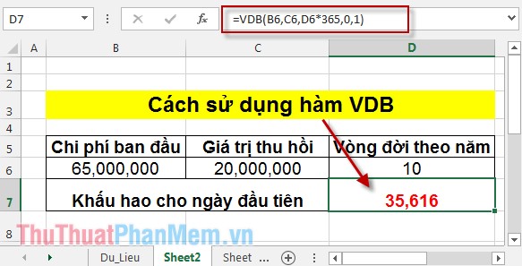 Cách sử dụng hàm VDB 3