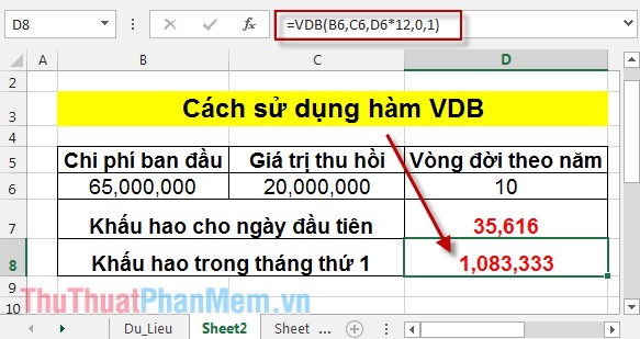 Cách sử dụng hàm VDB 5