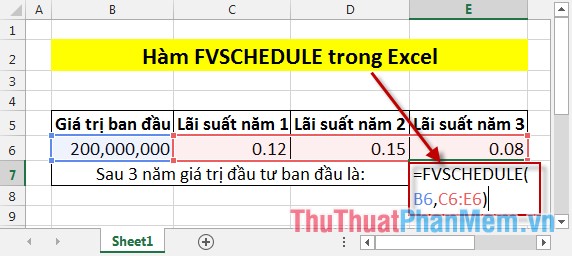 Hàm FVSCHEDULE trong Excel 2