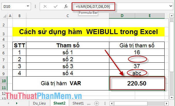 Cách sử dụng hàm WEIBULL trong Excel 4