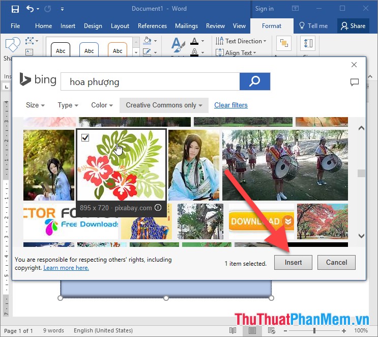 Tìm kiếm hình ảnh trong mục Search Bing