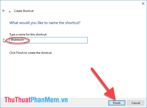 Nhập tên cho Shortcut bạn muốn tạo, ví dụ ở đây đặt tên cho closure
