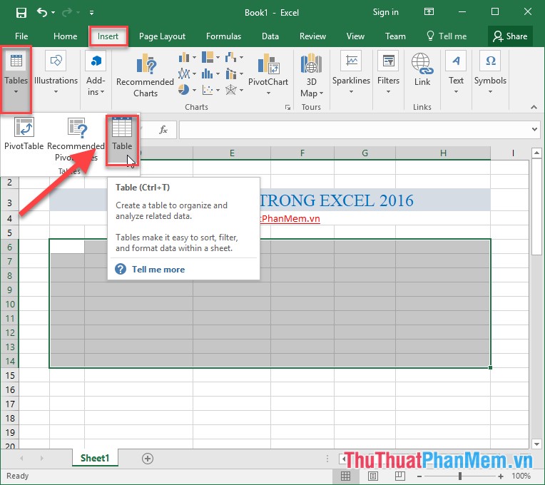 Hướng dẫn thêm, sửa, xóa dòng cột trong bảng trên Excel 2016