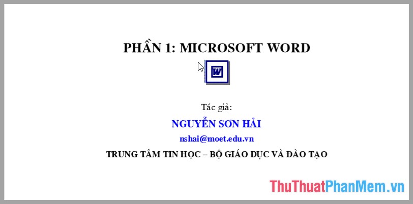 Giáo trình MS Word 2007 của tác giả Nguyễn Sơn Hải