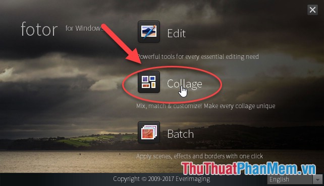 Khởi động phần mềm Foto kích chọn Collage để tạo khung ảnh