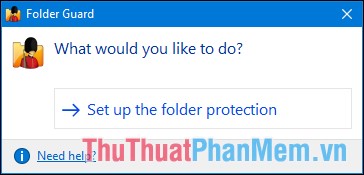 Chọn Set up the folder protection