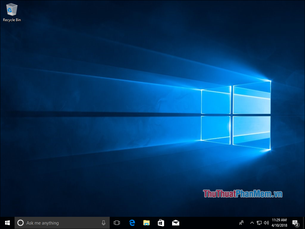 Windows 10 đã được cài đặt thành công