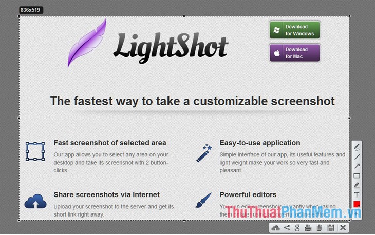 Phần mềm chụp ảnh màn hình miễn phí LightShot