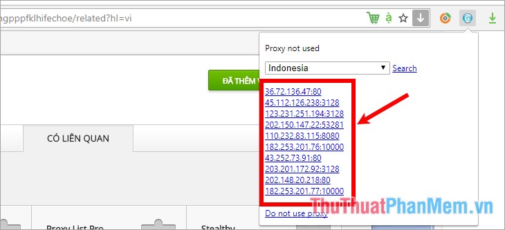 Danh sách các địa chỉ Proxy của quốc gia Indonesia