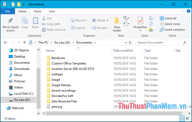 Tất cả các file bên trong thư mục Document cũng đã được chuyển sang