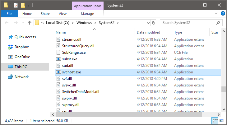 Nếu tệp được lưu trong thư mục Windows\System32 thì đó không phải là vi-rút