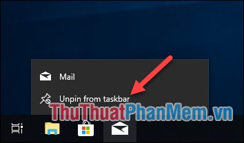 Để bỏ ghim nhấn chuột phải lên ứng dụng chọn Unpin from taskbar