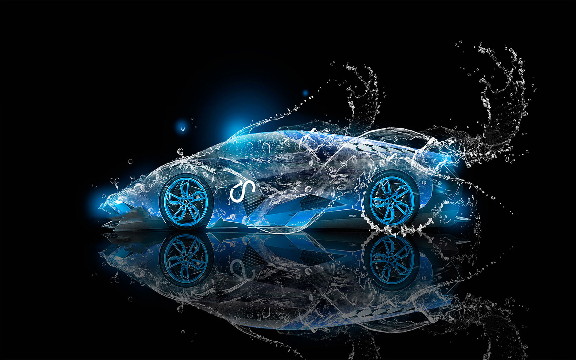 hình nền siêu xe ô tô 3D được tạo từ nước cực đẹp