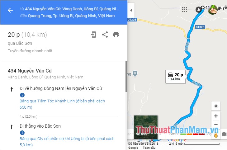 Google Maps cung cấp chỉ đường lái xe chi tiết để dễ dàng điều hướng