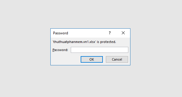 Tệp Excel yêu cầu mật khẩu